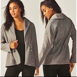 Fabletics Sage Jacket Grey Fleece Open Front Medium